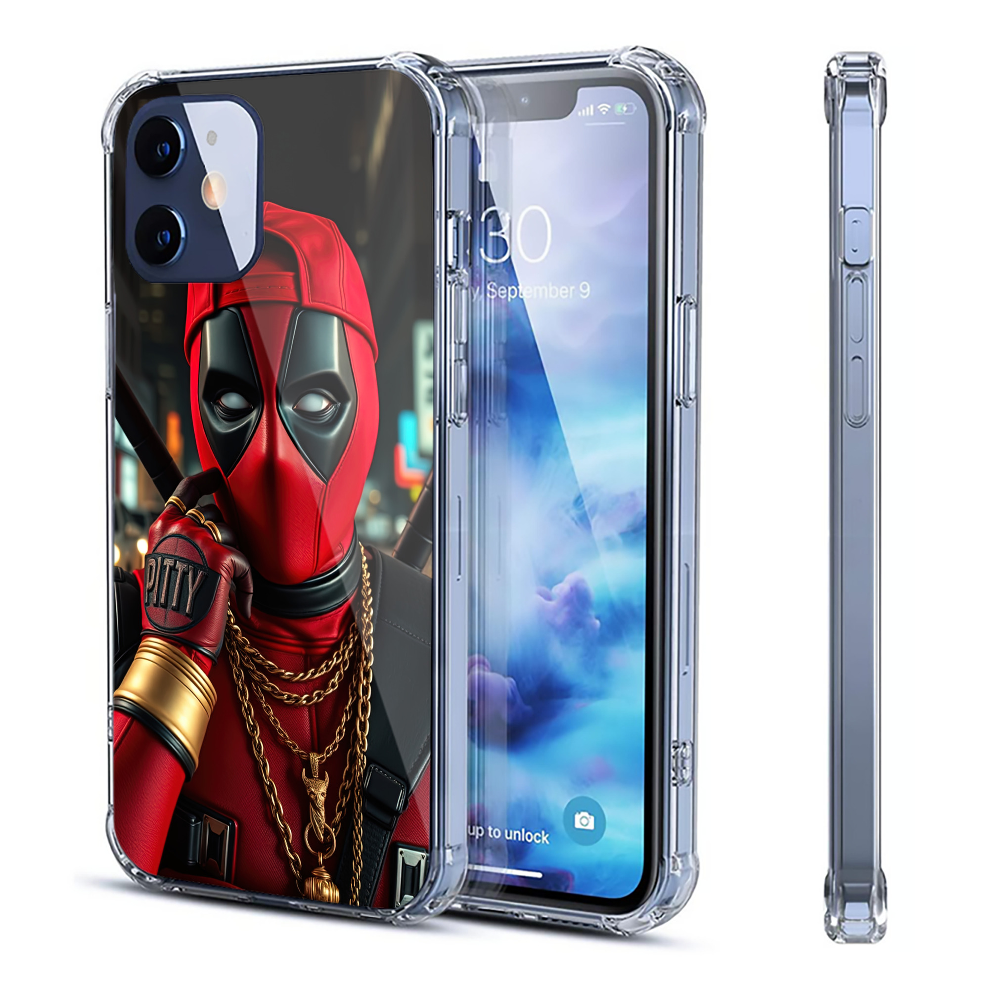 （画像用） Deadpool デッドプール 【iPhone 12シリーズ対応】透明スマホケース（クリアソフトケース）